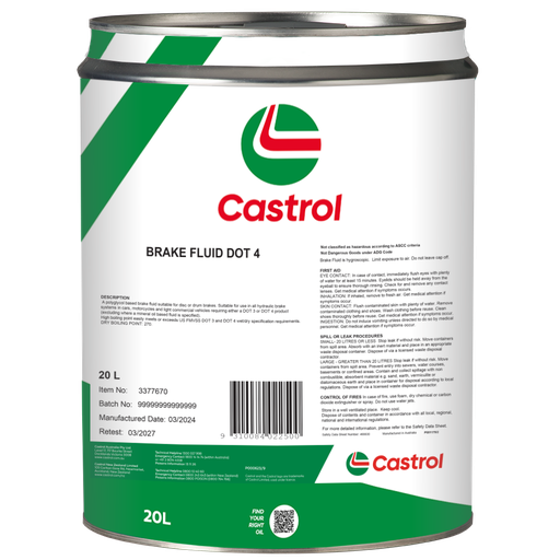 [3377670] BRAKE FLUID 20L DOT 4 CASTROL