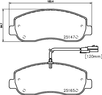 [8DB 355 015-291] BRAKE PADS FRONT WITH SENSOR PAGID RENAULT