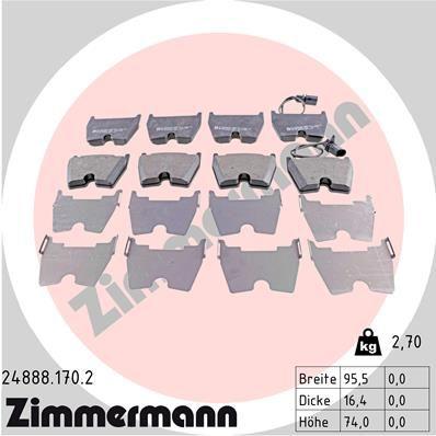 [24888.170.2] BRAKE PADS FRONT WITH SENSOR ZIMMERMANN VAG