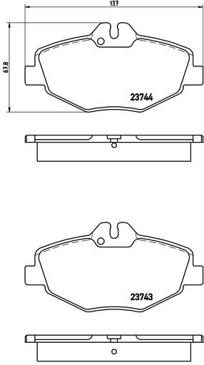 [P50049N] BRAKE PADS FRONT WITH SENSOR BREMBO CERAMIC MERC