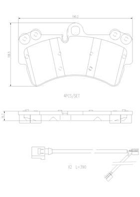 [P85065N] BRAKE PADS FRONT WITH SENSOR BREMBO CERAMIC VAG