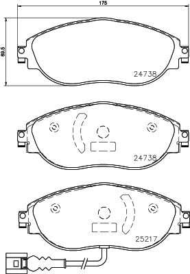 [8DB 355 015-921] FRONT PADS WITH SENSOR  PAGID VAG
