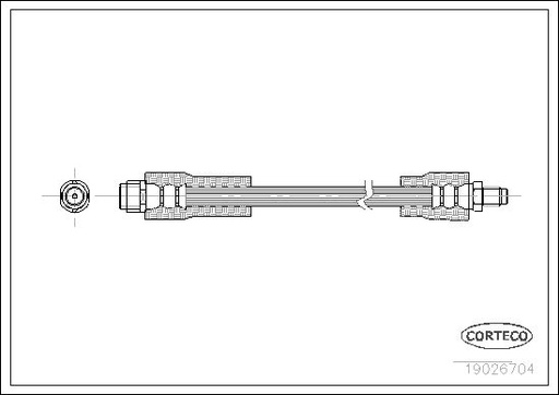 [19026704] FRONT BRAKE HOSE CORTECO MERC