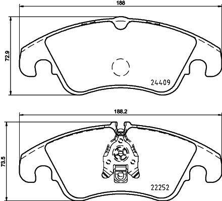 [8DB 355 023-221] BRAKE PADS FRONT WITH SENSOR PAGID VAG