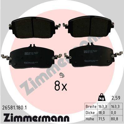 [26581.180.1] BRAKE PADS FRONT ZIMMERMANN MERC