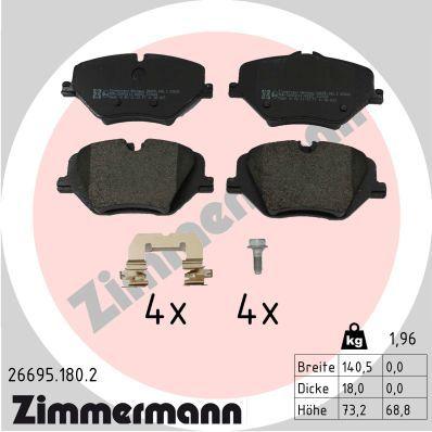 [26695.180.2] BRAKE PADS FRONT ZIMMERMANN BMW