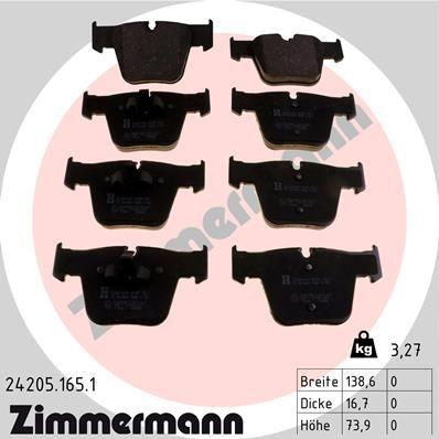 [24205.165.1] BRAKE PADS FRONT ZIMMERMANN MERC