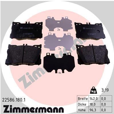 [22586.180.1] BRAKE PADS FRONT ZIMMERMANN MERC