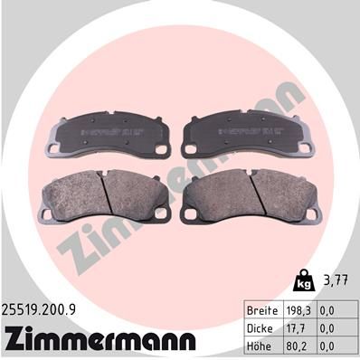 [25519.200.9] FRONT PADS ZIMMERMANN PORSCHE