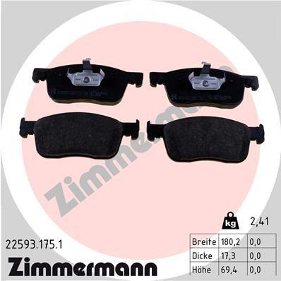 [22593.175.1] BRAKE PADS FRONT ZIMMERMANN PSA