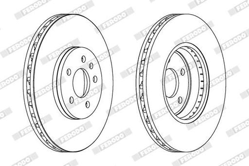 [DDF1664C] BRAKE DISC FRONT 320MM FERODO VAG
