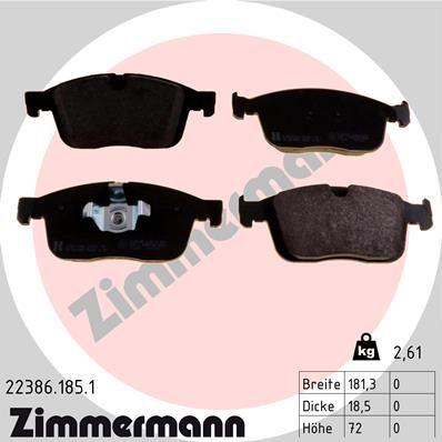 [22386.185.1] BRAKE PADS FRONT ZIMMERMANN VOLVO
