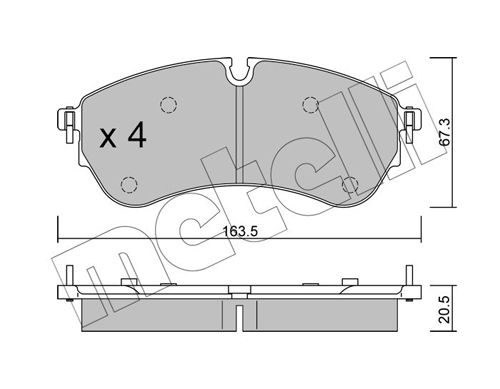 [22-1173-0] BRAKE PADS FRONT REAR METELLI VAG