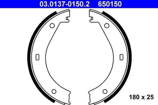 [03.0137.0150.2] HAND BRAKE SHOE KIT ATE BMW
