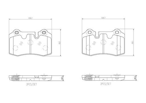 [P02003] BRAKE PADS REAR BREMBO ASTON MARTIN