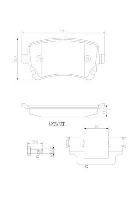 [P85143N] BRAKE PADS REAR BREMBO CERAMIC BENTLEY VAG