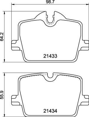 [P06114] BRAKE PADS REAR BREMBO BMW