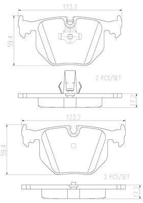 [P06020N] BRAKE PADS REAR BREMBO CERAMIC BMW
