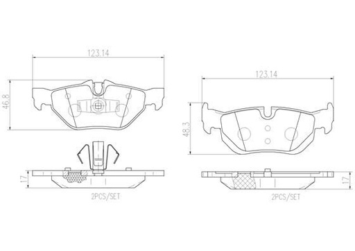 [P06038N] BRAKE PADS REAR BREMBO CERAMIC BMW