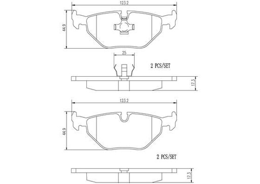 [P06011N] BRAKE PADS REAR BREMBO CERAMIC BMW