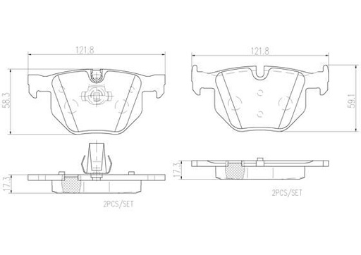 [P06033N] BRAKE PADS REAR BREMBO CERAMIC BMW