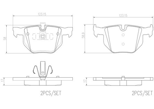 [P06039N] BRAKE PADS REAR BREMBO CERAMIC BMW