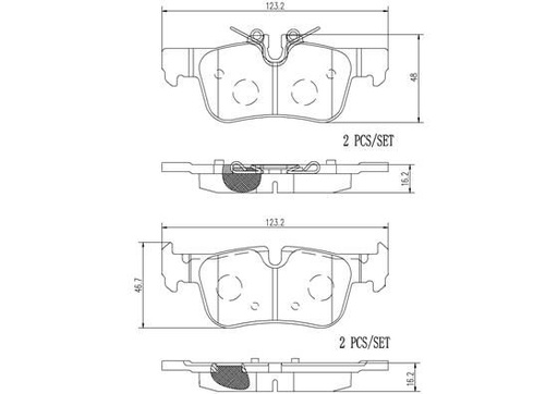 [P06094N] BRAKE PADS REAR BREMBO CERAMIC BMW MINI