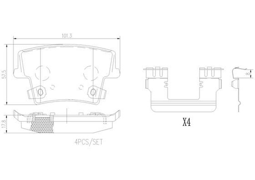 [P23175N] BRAKE PADS REAR BREMBO CERAMIC CHRYSLER