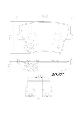 [P11040N] BRAKE PADS REAR BREMBO CERAMIC CHRYSLER