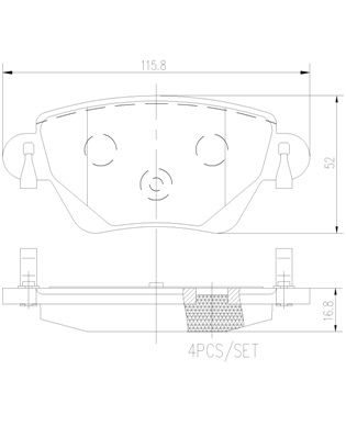 [P24059N] BRAKE PADS REAR BREMBO CERAMIC JAGUAR