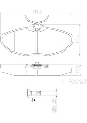 [P36013N] BRAKE PADS REAR BREMBO CERAMIC JAGUAR