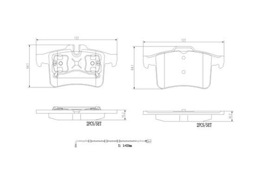 [P36034N] BRAKE PADS REAR BREMBO CERAMIC JAGUAR