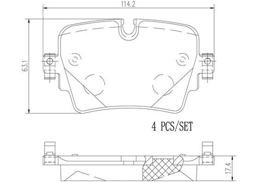 [P36033N] BRAKE PADS REAR BREMBO CERAMIC JAGUAR