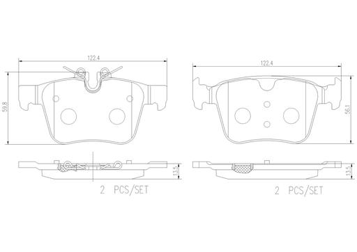 [P36037N] BRAKE PADS REAR BREMBO CERAMIC JAGUAR