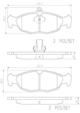 [P36017N] REAR PADS BREMBO CERAMIC JAGUAR ASTON MARTIN
