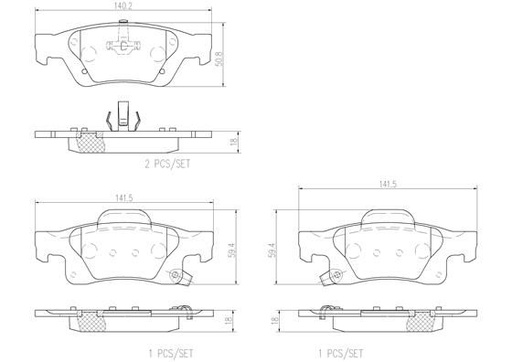 [P37016N] BRAKE PADS REAR BREMBO CERAMIC JEEP