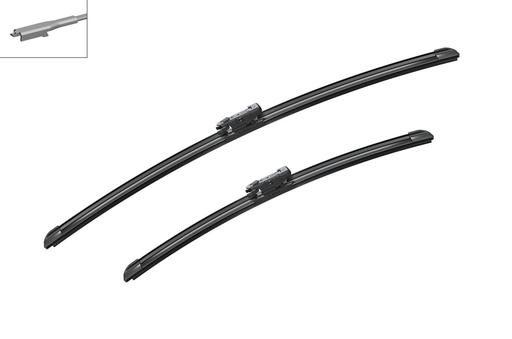 [A852S] WIPER BLADE [FRONT KIT] BOSCH AEROTWIN [600MM 24 INCH + 450MM 18 INCH - WITH SPOILER FLAT WIPER BLADE]