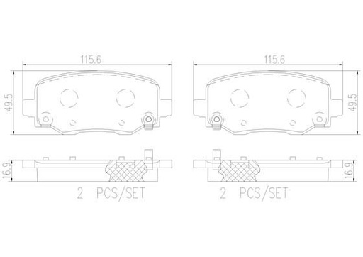 [P37020N] BRAKE PADS REAR BREMBO CERAMIC JEEP