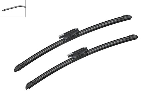 [A861S] WIPER BLADE [FRONT KIT] BOSCH AEROTWIN [450MM 18 INCH + 475MM 19 INCH - WITH SPOILER FLAT WIPER BLADE]