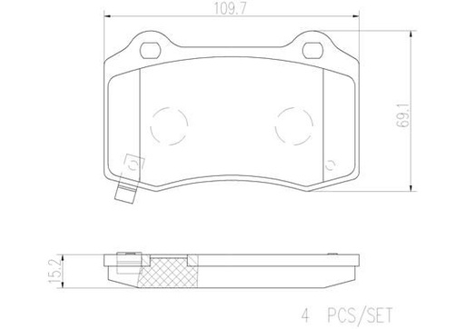 [P11024N] BRAKE PADS REAR BREMBO CERAMIC JEEP CHRYSLER TESLA