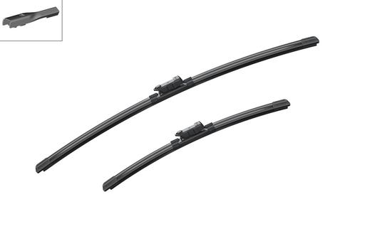 [A556S] WIPER BLADE [FRONT KIT] BOSCH AEROTWIN [600MM 24 INCH + 400MM 16 INCH - WITH SPOILER FLAT WIPER BLADE]