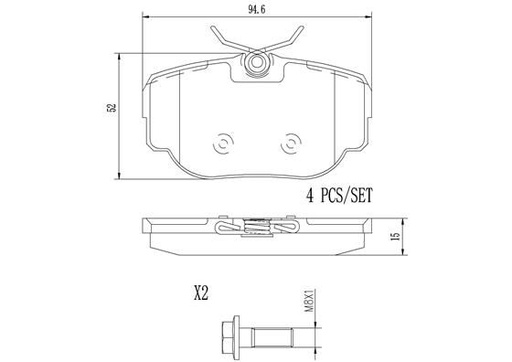 [P44009N] BRAKE PADS REAR BREMBO CERAMIC LAND ROVER
