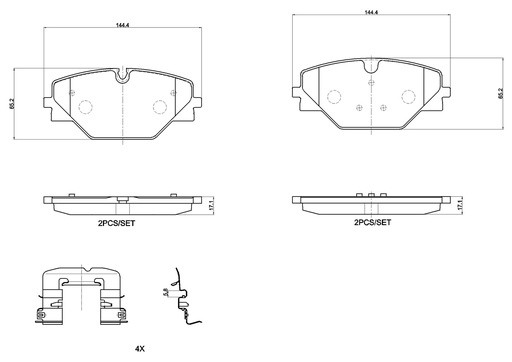 [P44032N] REAR PADS BREMBO CERAMIC LAND ROVER