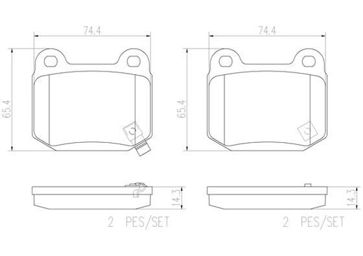 [P56048N] BRAKE PADS REAR BREMBO CERAMIC MASERATI TOYOTA NISSAN