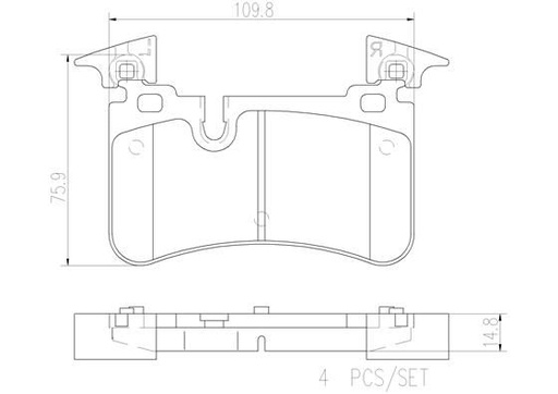 [P50113N] BRAKE PADS REAR BREMBO CERAMIC MERC