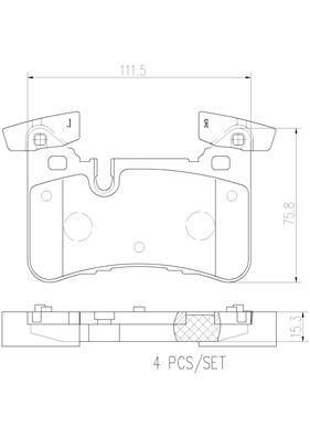 [P50110N] BRAKE PADS REAR BREMBO CERAMIC MERC