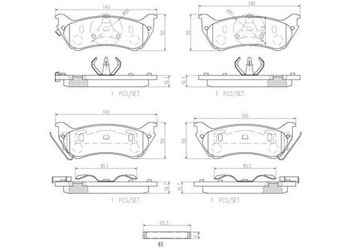 [P50040N] REAR PADS BREMBO CERAMIC MERC