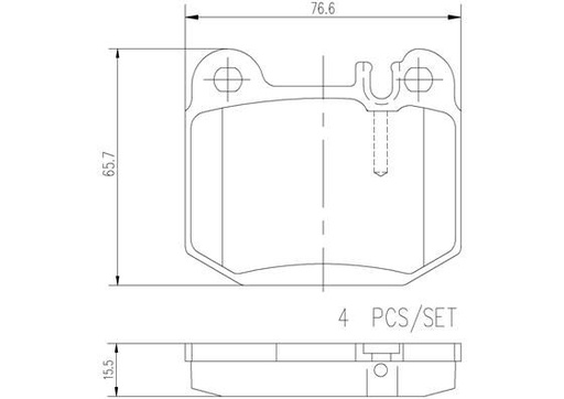 [P50043N] BRAKE PADS REAR BREMBO CERAMIC MERC