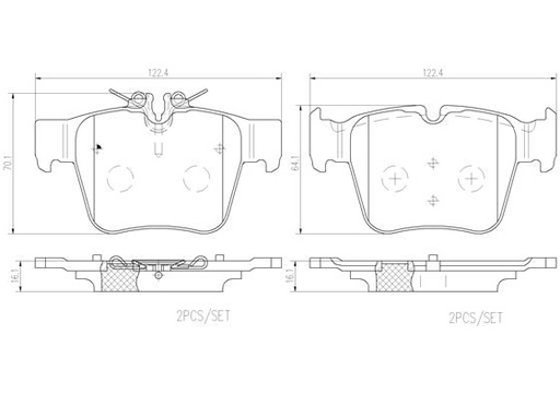 [P50133N] BRAKE PADS REAR BREMBO CERAMIC MERC