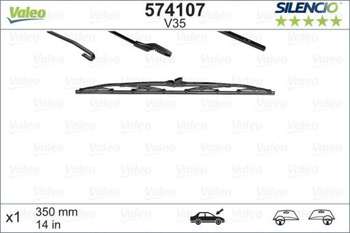 [FM75] WIPER BLADE [FRONT] VALEO FIRST MULTICONNECTION [750MM 30 INCH - FLAT WIPER BLADE - ADAPTOR M+A+B+C INCLUDED] 575011